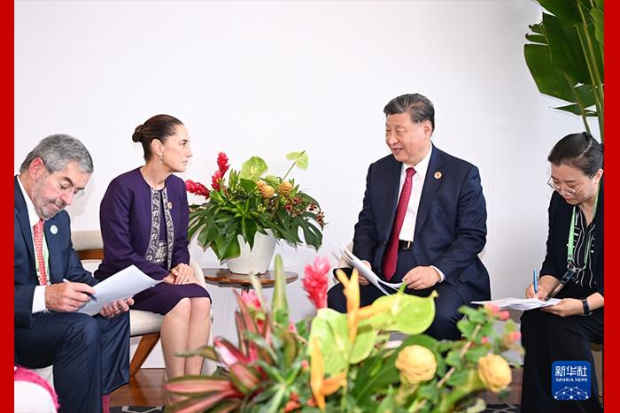习近平会见墨西哥总统辛鲍姆