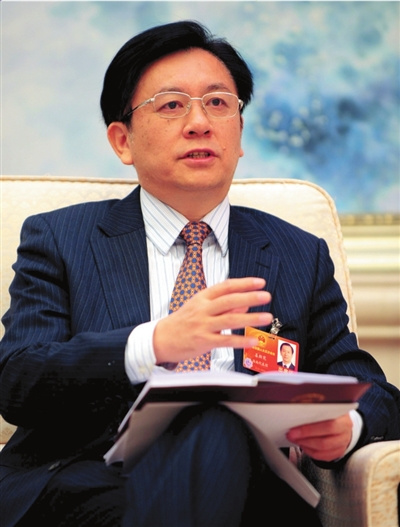 三亚市市委书记姜斯宪.   记者张斌摄