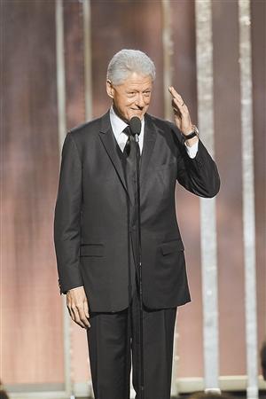 金球奖开奖阿黛尔产后亮相 克林顿抢镜(图)