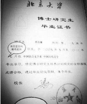 89岁金庸获北大博士学位 毕业证书曝光
