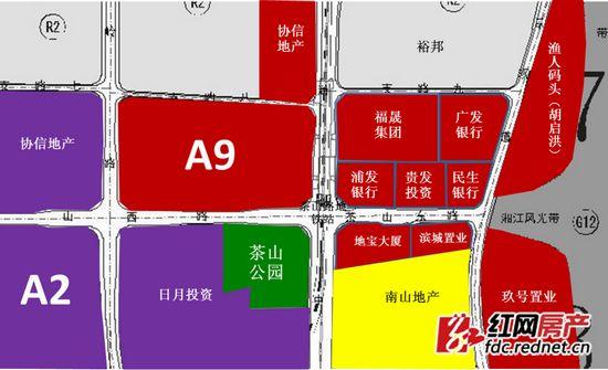 滨江新城A9地块区位图。