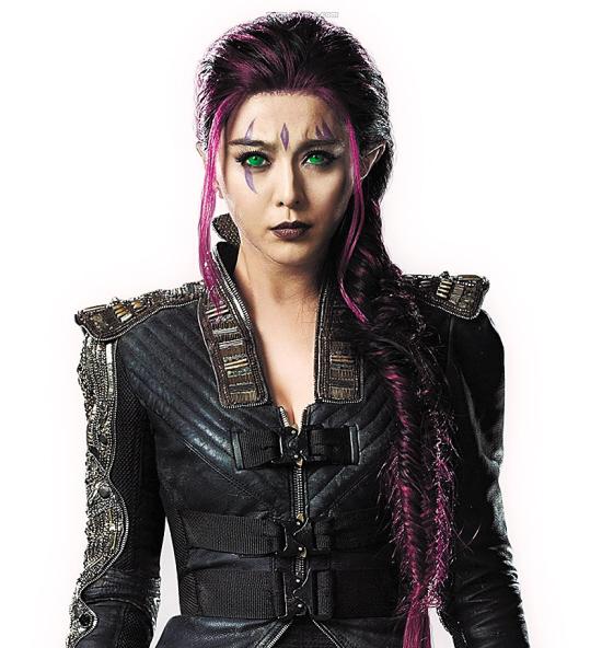 范冰冰x战警造型曝光绿眼紫发相当帅气图