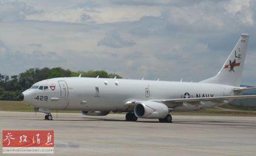 在吉隆坡准备搜寻失联客机的美军P-8“海神”反潜巡逻机