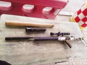 枪迷自制狙击气步枪出门打鸟被查获