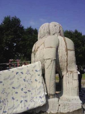 南京南朝萧憺墓石碑遭人上锁偷拓 萧融墓成晾衣场