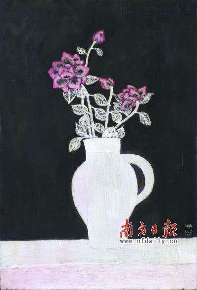 常玉作品《蔷薇花束》.