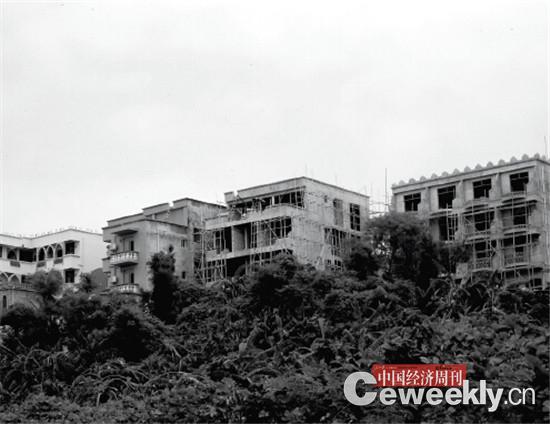 p35-2 涠洲岛陷入了无序和疯狂的违建之中。大量的耕地、林地被摧毁,香蕉地被推平,取而代之的是一栋栋拔地而起的违建高楼,房子的混乱和密集程度前所未见。《中国经济周刊》记者 郭芳 摄