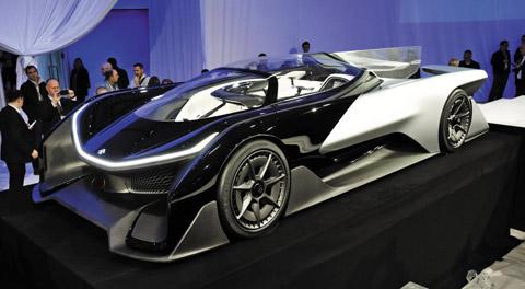 美国拉斯维加斯国际消费电子展(ces)上展出的电动跑车ffzero1.