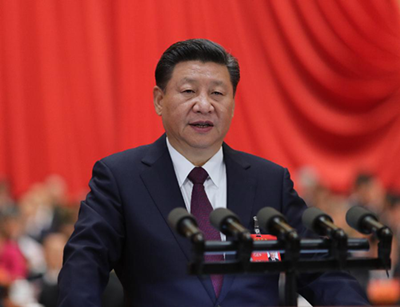 10月18日，习近平在中国共产党第十九次全国代表大会上作报告。(图片来源：新华网)