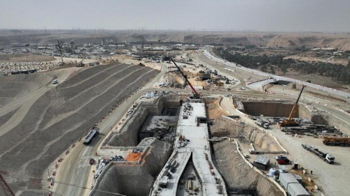 施工场景。中建中东沙特分公司供图