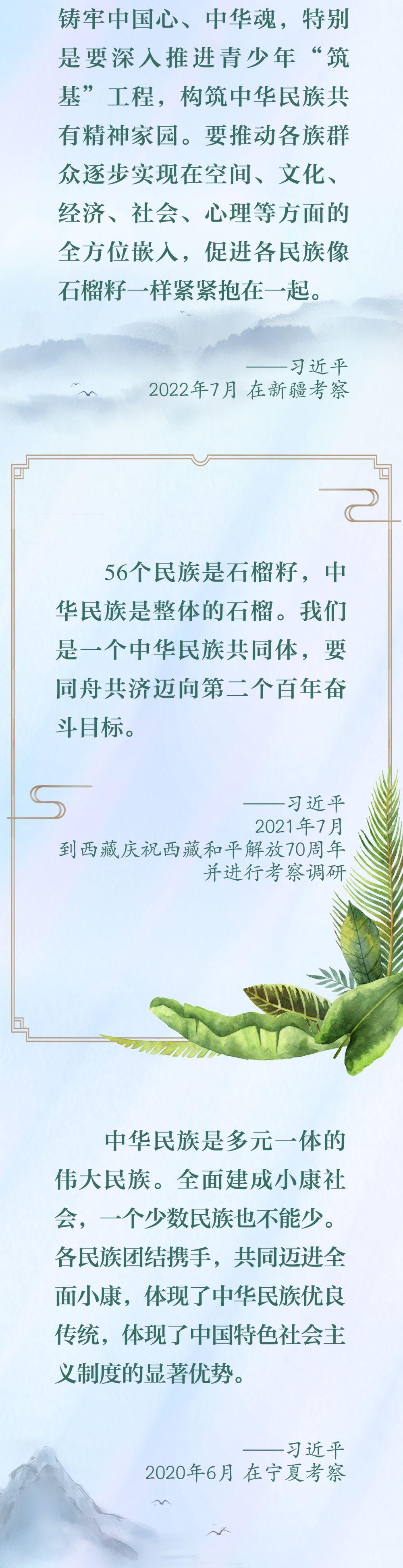 创意长图｜“像石榴籽一样紧紧抱在一起”——习近平谈民族团结进步