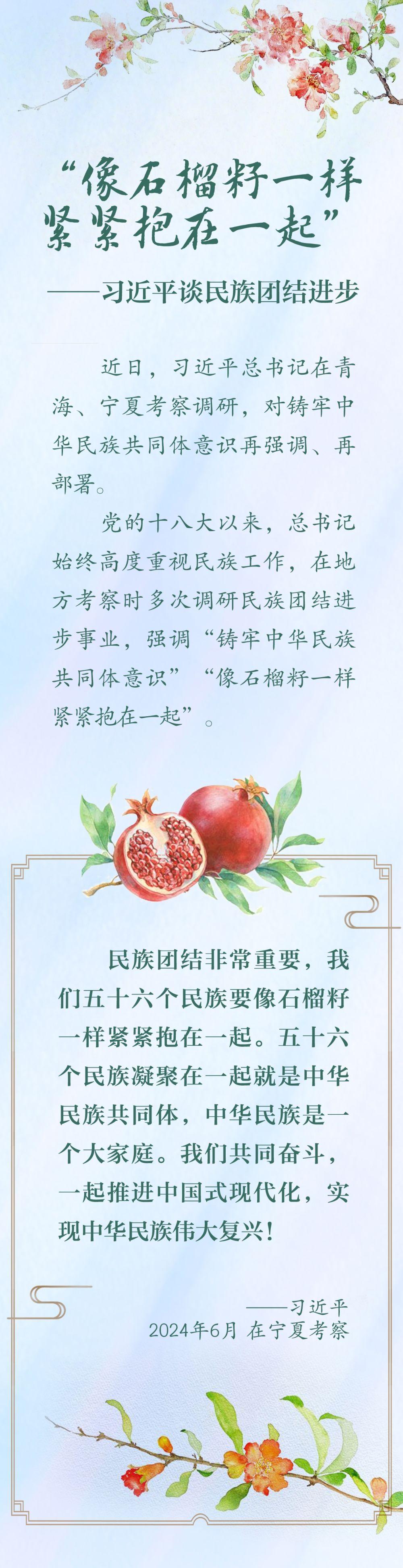 创意长图｜“像石榴籽一样紧紧抱在一起”——习近平谈民族团结进步