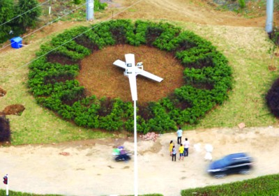 合肥街头“巨型花钟”直径20米(图)