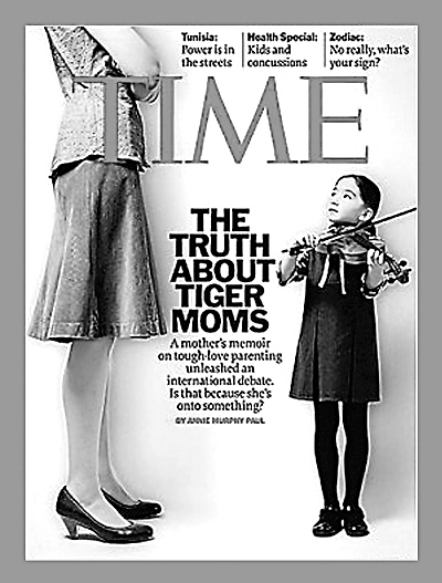 图为美国《时代周刊》封面刊登的"虎妈"照片.