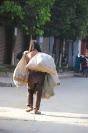 高考失利"眼镜哥"流浪街头 捡垃圾 爱读书 有骨气戴着一副眼镜,每天走