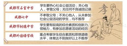 成都一中学将“是否孝敬父母”写进推荐北大资格