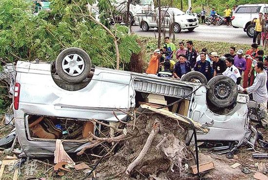 图为车祸现场 资料图来源:香港《明报》