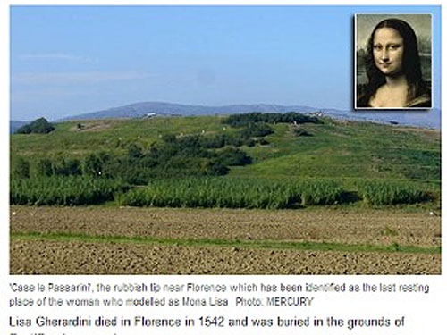 达芬奇名作蒙娜丽莎原型遗骸被当垃圾倒野外(图)