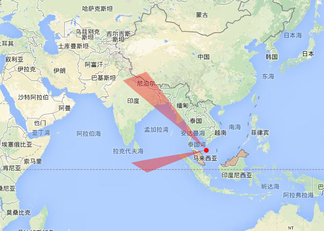 (图为可能飞行方向示意图)