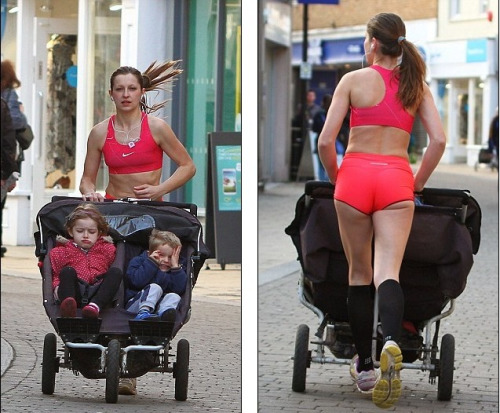 英国辣妈坚持推婴儿车长跑成功瘦身(图)