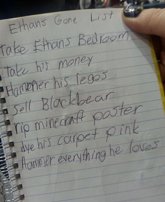 女童列对哥哥“复仇”清单:卖掉他的玩具娃娃