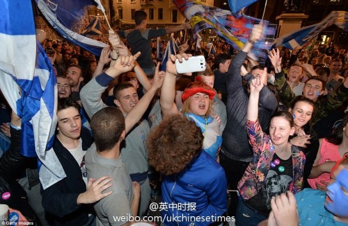 苏格兰公投现场:统独两派同时开始庆祝(图)