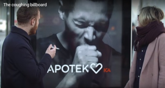瑞典新创意:吸烟,广告上模特就咳嗽给你看(图)