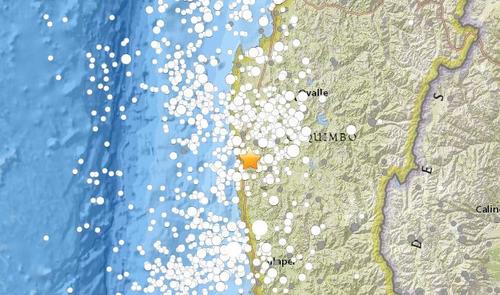 智利西部地区发生里氏6.2地震震源深度76.1公里