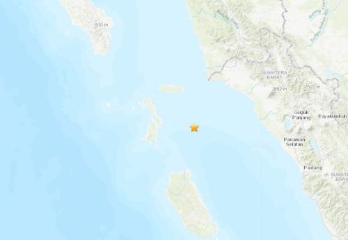 印尼西部海域发生5.3级地震震源深度43.5公里