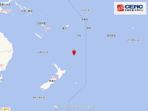 新西兰北部海域发生6.2级地震震源深度20千米