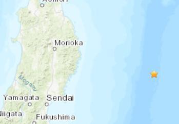 日本东部海域发生4.8级地震震源深度10千米（图）