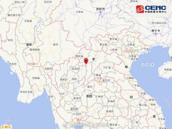老挝与泰国边境地区发生5.8级地震震源深度10千米