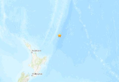 新西兰东北部海域发生5.0级地震震源深度10公里