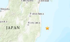 日本福岛东南海域发生5.2级地震震源深度80.7千米