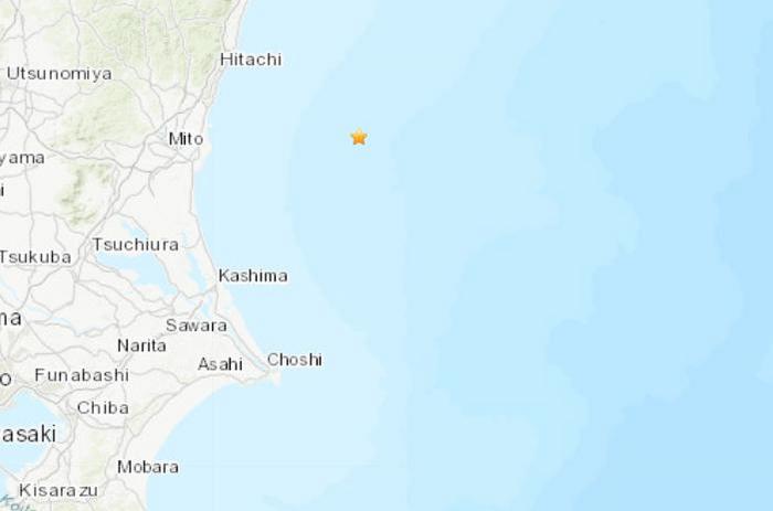 日本本州东岸近海发生5.8级地震震源深度30.4公里