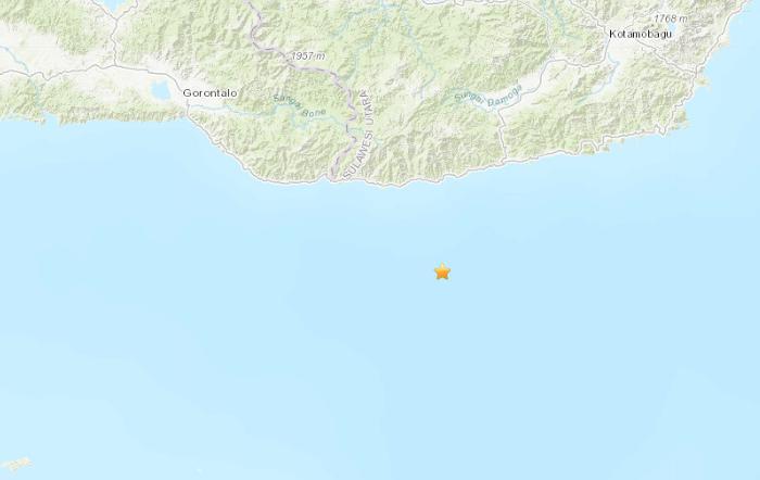 印尼苏拉威西岛附近5.9级地震震源深度102.3公里