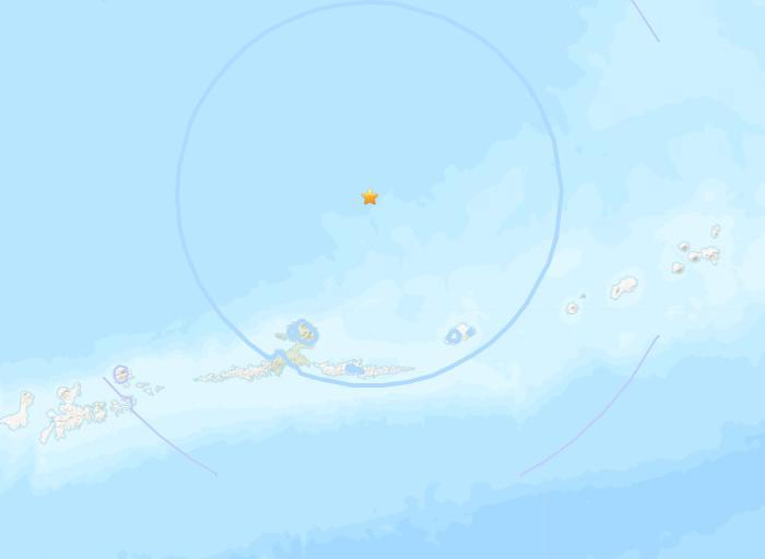 美阿拉斯加州附近海域5.4级地震震源深度234公里