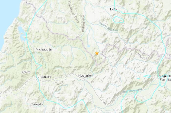 智利中部地区发生5.5级地震震源深度58.3公里
