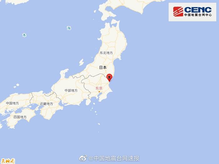 日本本州东岸近海发生5.1级地震震源深度80千米
