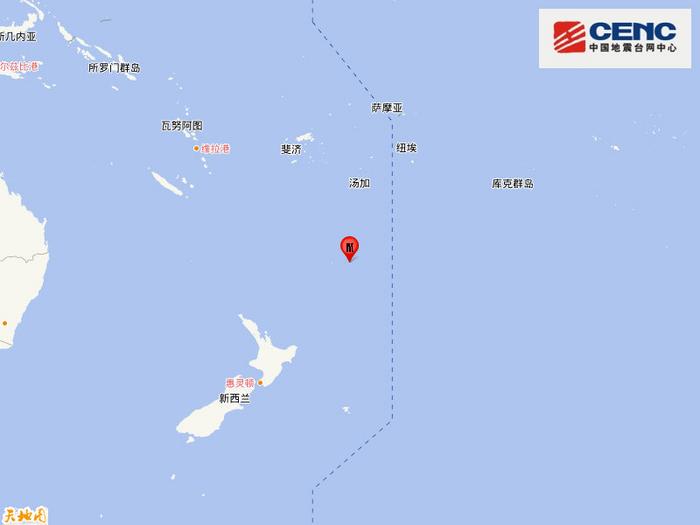 新西兰克马德克群岛发生6.2级地震震源深度10千米