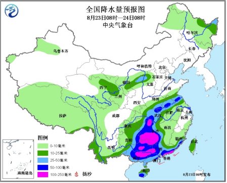 “潭美”与西南季风结合强降雨覆盖湘粤桂