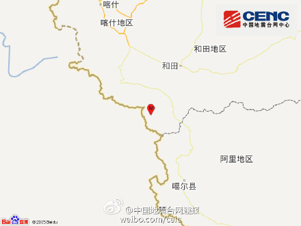 新疆和田县发生3.2级地震震源深度7千米