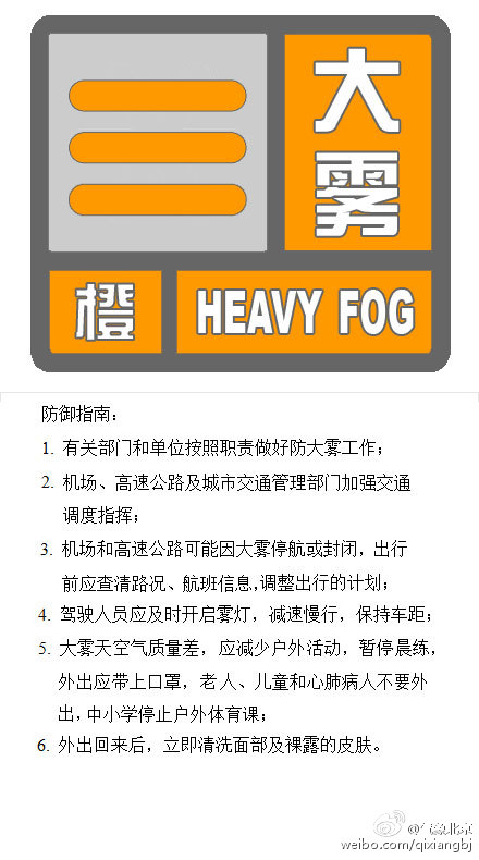 北京气象台升级大雾橙色预警 浓雾笼罩大部分地区