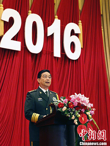 中国人民解放军建军89周年招待会,国务委员兼国防部长常万全致祝酒辞