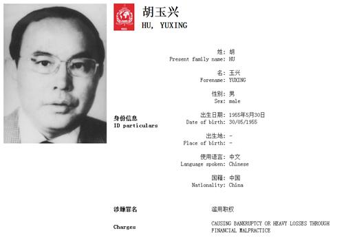 外逃16年“百名红通人员”胡玉兴回国投案