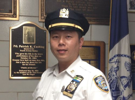 布鲁克林市警72分局7日迎来首位华裔局长吴铭恒.(美国《侨报》/崔国萁