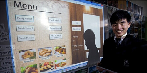 新西兰一学校IT项目受好评华裔学生开发点餐程序