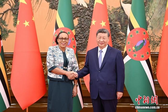 习近平会见多米尼克总统伯顿