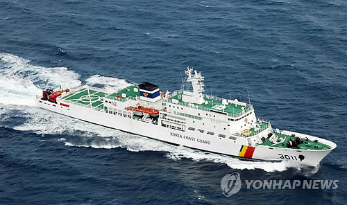 韩国海警训练舰在上海实施首次国际航海训练(图)