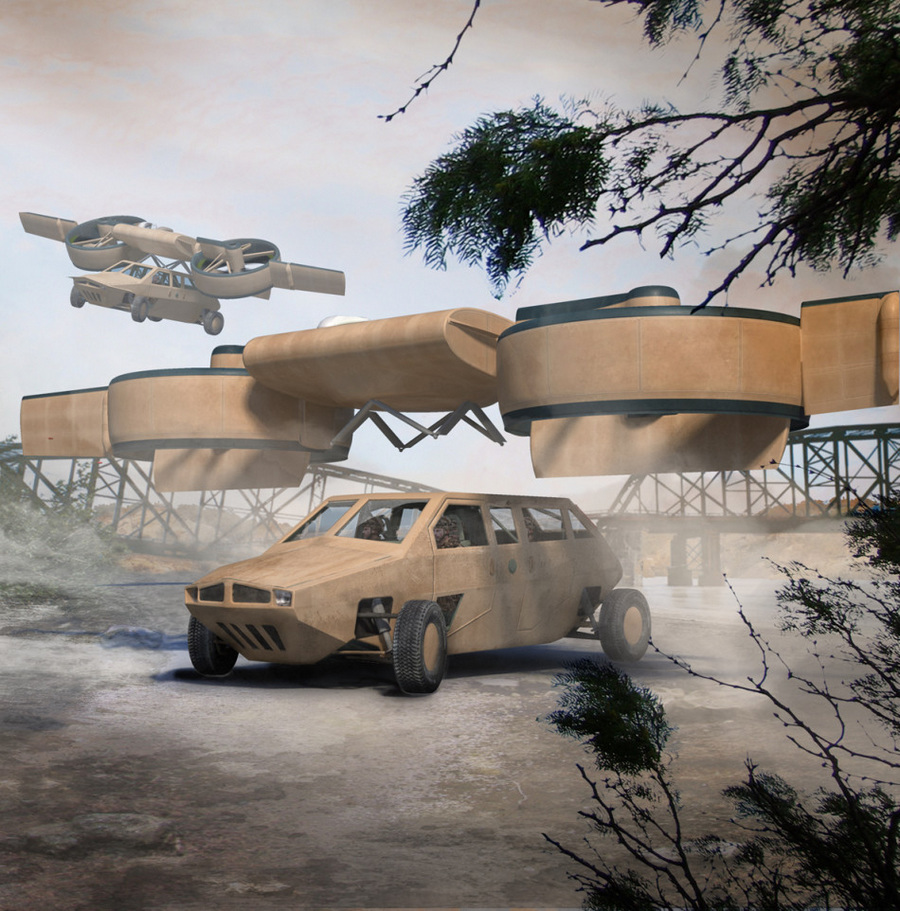 超级科幻美推出新型垂直起降军用飞行器